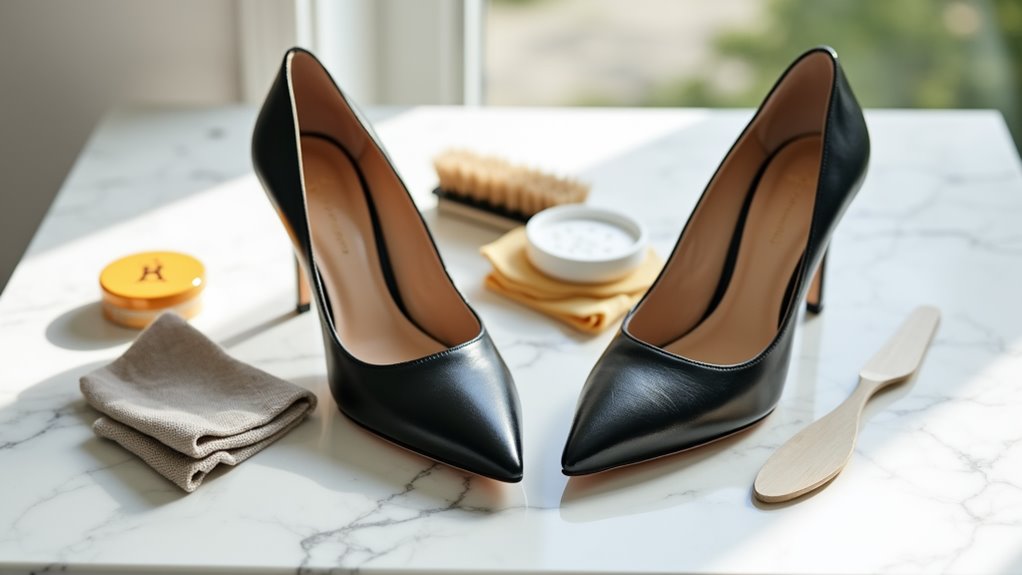 cleaning and maintaining heels