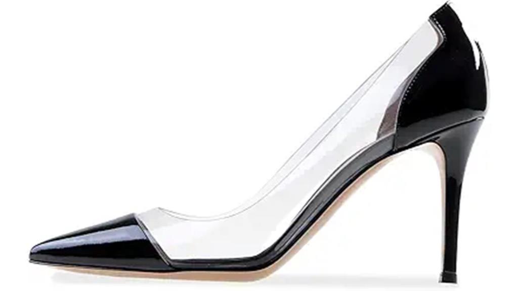 clear high heel pumps