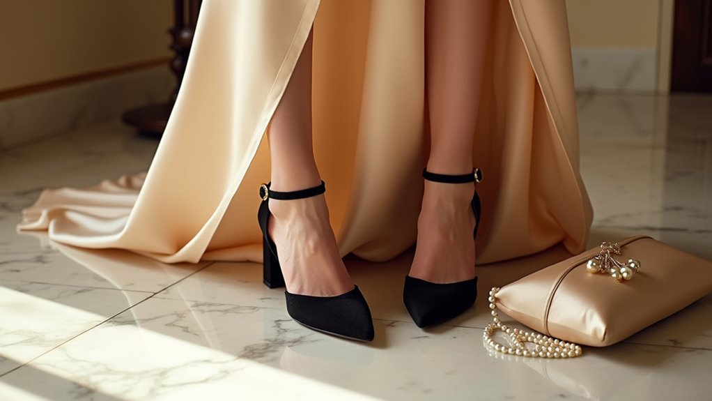 elegant block heel styling