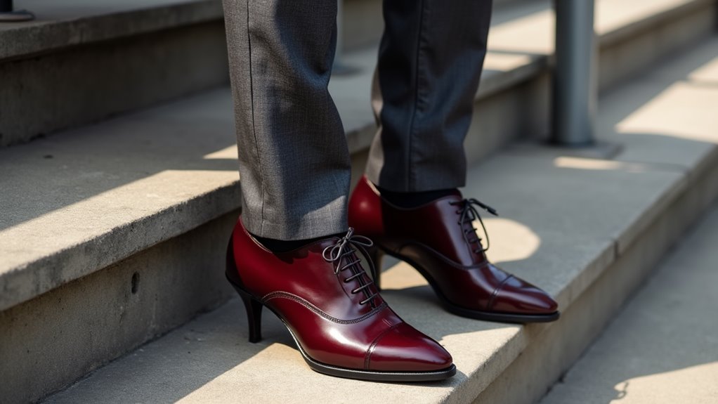 men embracing fashionable footwear