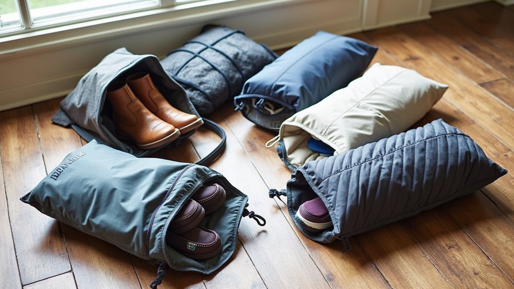 organized packing travel shoes