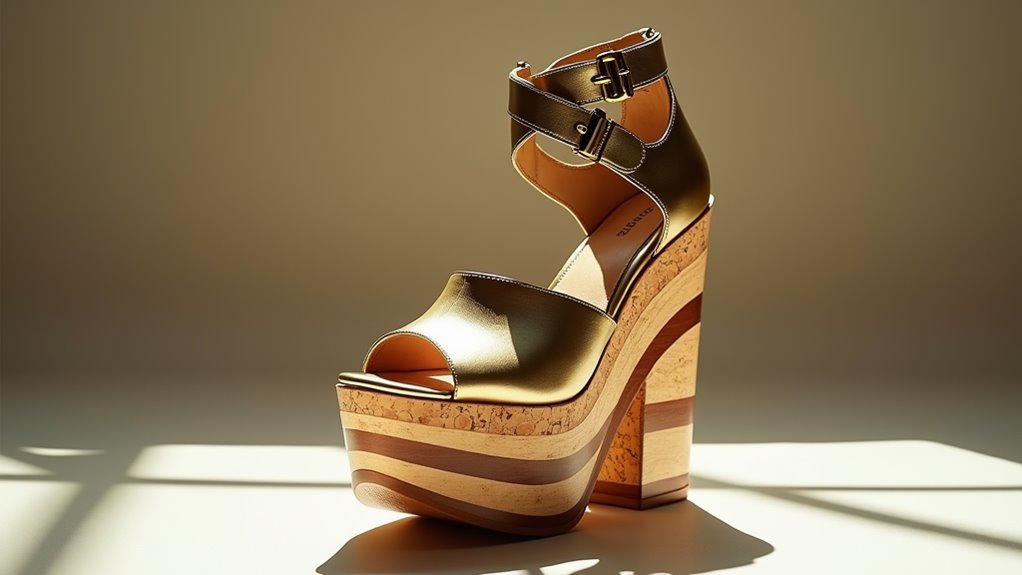 seventies inspired platform heels