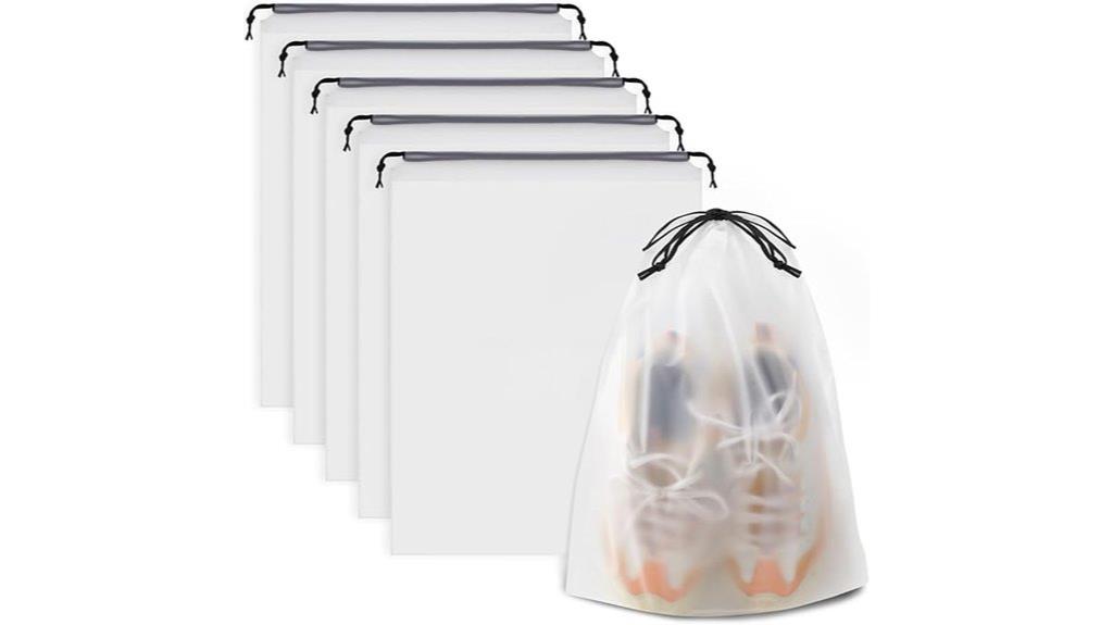 travel sized clear shoe bags