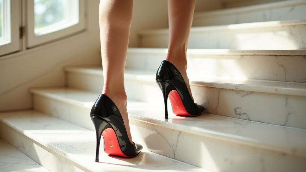 walking elegantly in heels