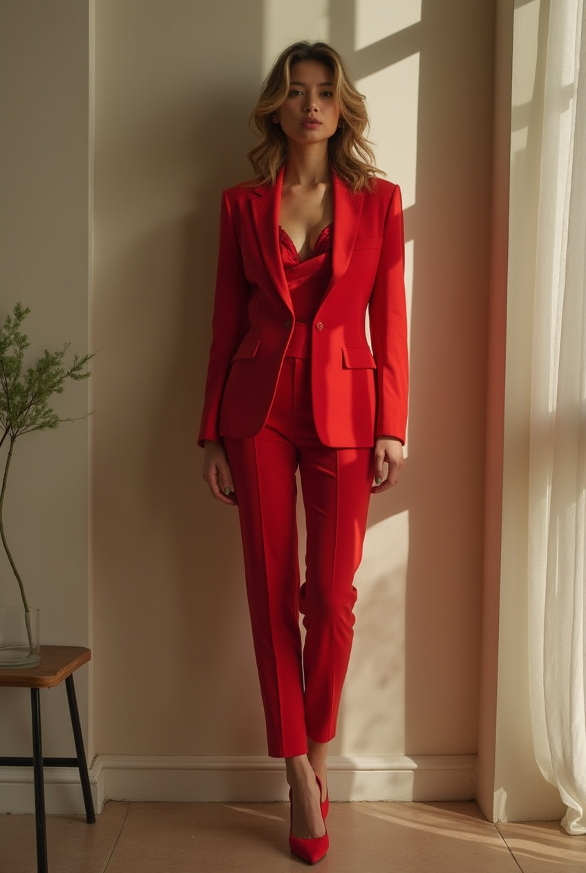 Shop-the-Look-Pointed-Toe-Stiletto-Heel-with-Tailored-Red-Power-Suit-and-Silk-Camisole