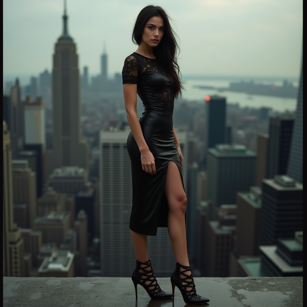 Shop the Look: Stiletto Boots with Lace Bodysuit and Leather Skirt for Edgy Date Night Confidence